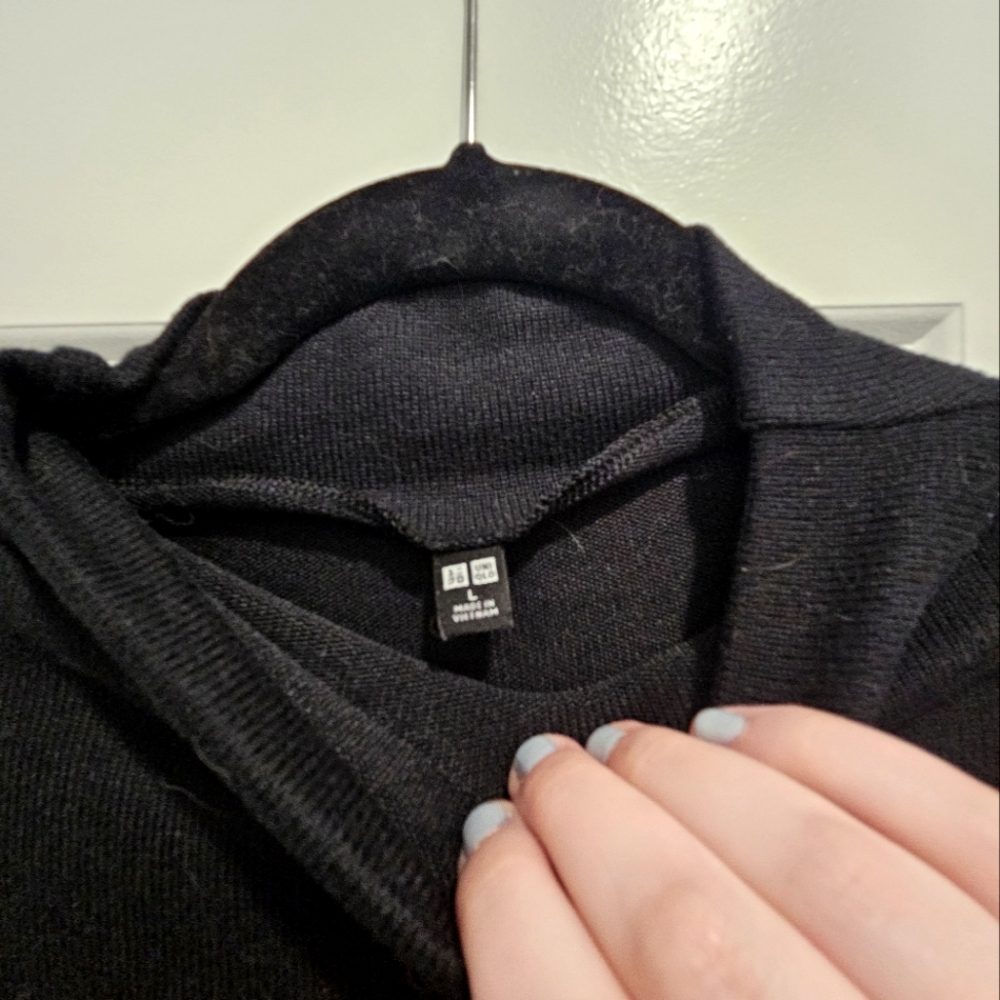 Uniqlo Soft Knit Fleece Dress, Black, L